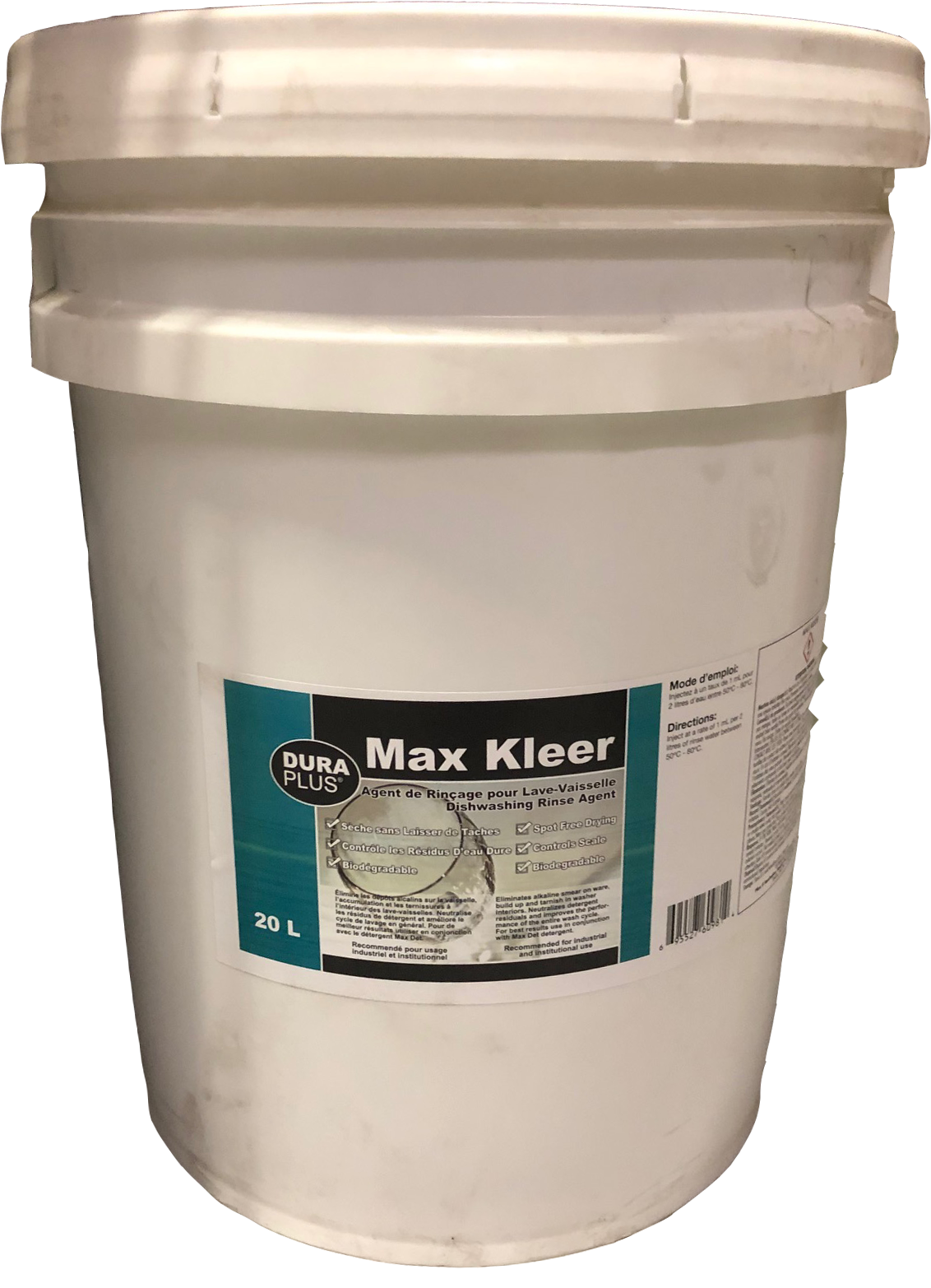 20L Dura Plus® Max Kleer™ Machine Dish Rinse Agent, Liquid,Concentrate